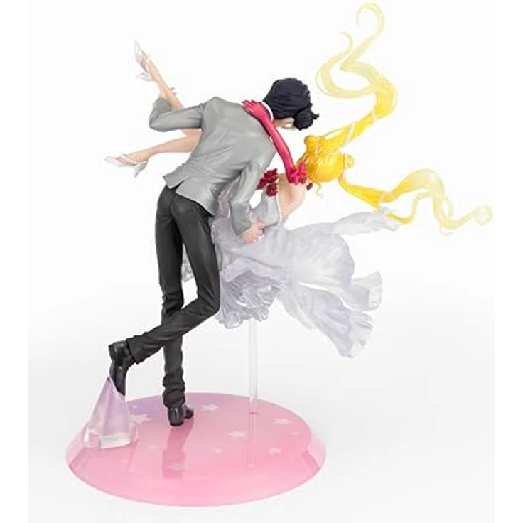 Bandai Tamashii Nations Sailor Moon FiguartsZERO Chouette PVC Statue Usagi & Tuxedo Mask, Moonlight Glow Edition, 24 cm, detailreich mit Base – Bild 3
