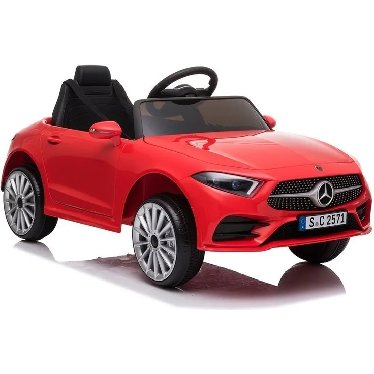 BoGi Mercedes-Benz CLS 350 Kinderelektrofahrzeug, 2 Motoren 12V mit Musik und Soundeffekten, rot