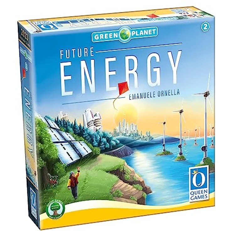 Queen Games Future Energy US/DE, Familienspiel zum Aufbau eines Stromnetzes aus regenerativen Energien – Bild 1