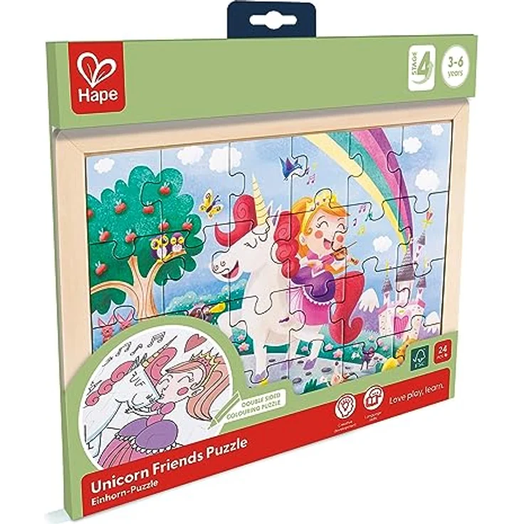 Hape E1642 Puzzle, Mehrfarbig - Förderung der Hand-Auge-Koordination und Kreativität – Bild 2