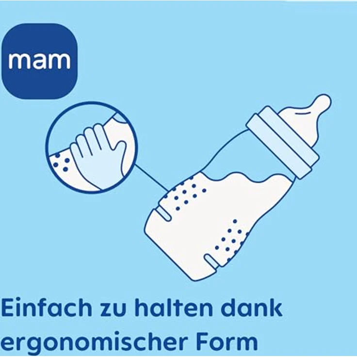 MAM Easy Active Babyflasche, 330 ml, stillfreundliche Milchflasche mit Sauger Größe 2 aus SkinSoft Silikon für Babys ab 4 Monaten, ergonomisch geformt, Tiger – Bild 5