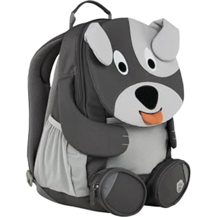 Affenzahn Grosser Freund Kindergartenrucksack 31 cm, grau, mit Trinkflaschenfach und Umweltzeichen Grünen Knopf – Bild 3