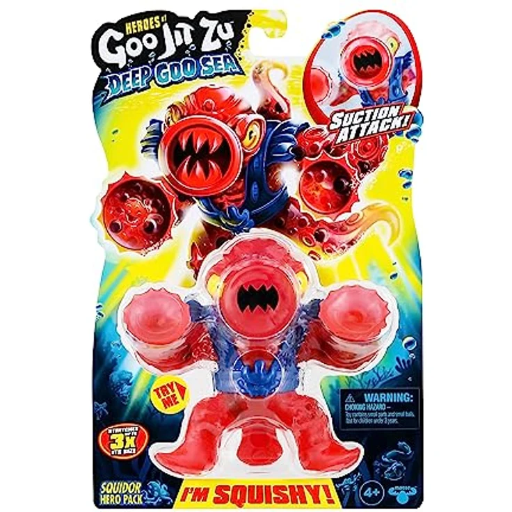Heroes of Goo Jit Zu Deep GOO Sea Helden-Packung mit Squidor. Super Stretchy und Dehnbare Actionfigur mit besonderer Schleimfüllung und Saugnapf – Bild 3