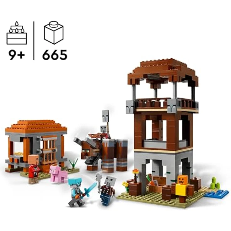 LEGO Minecraft 21278 Ein Verwüster am Plünderer-Außenposten, Bausatz mit 665 Teilen, beweglichen Figuren und Zubehör – Bild 3