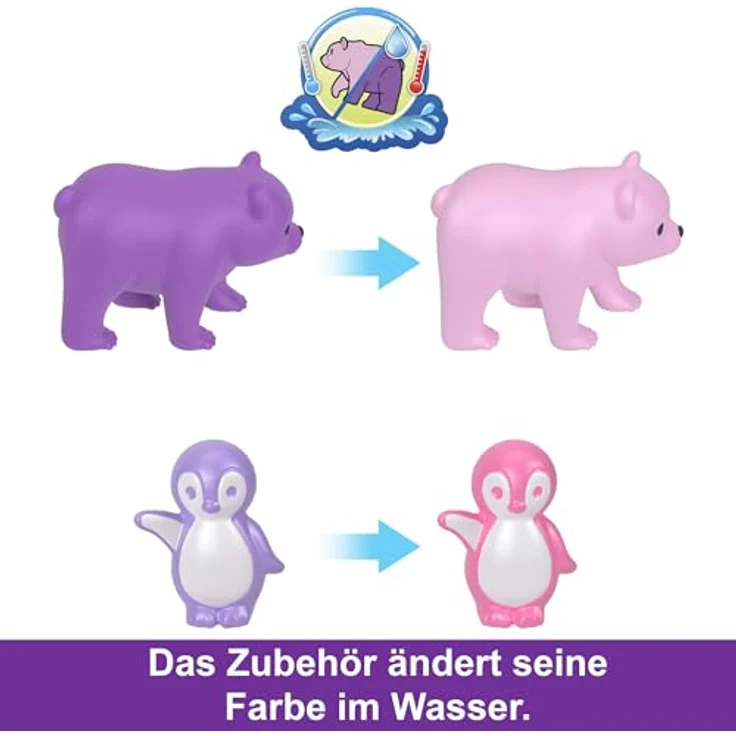 Polly Pocket Pyjamaparty Schnee-Eule, Spielset mit Farbwechseleffekt, 12 Zubehörteilen und Trageriemen für unterwegs, für Kinder ab 4 Jahren, HKV37 – Bild 4