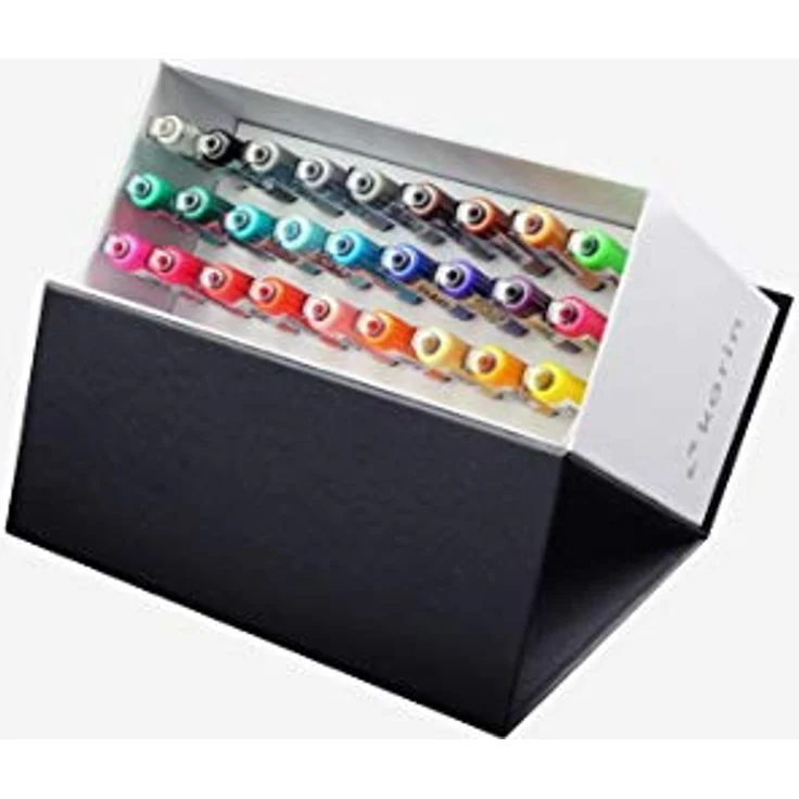 Karin Mini Box Brushmarker PRO 26 Stück + 1 Blender transparenter Körper mit Ink-Free System, 2,4 ml Flüssiger Farbe - Aquarellpapier geeignet – Bild 3