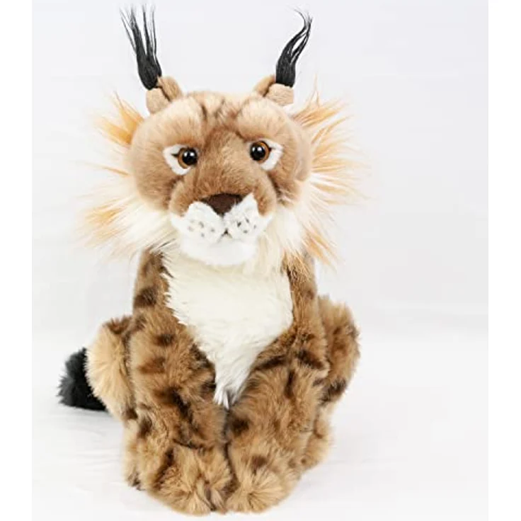 Teddys Rothenburg Luchs, sitzendes 25 cm Stofftier aus braun geflecktem Plüsch, hochwertig verarbeitet – Bild 2