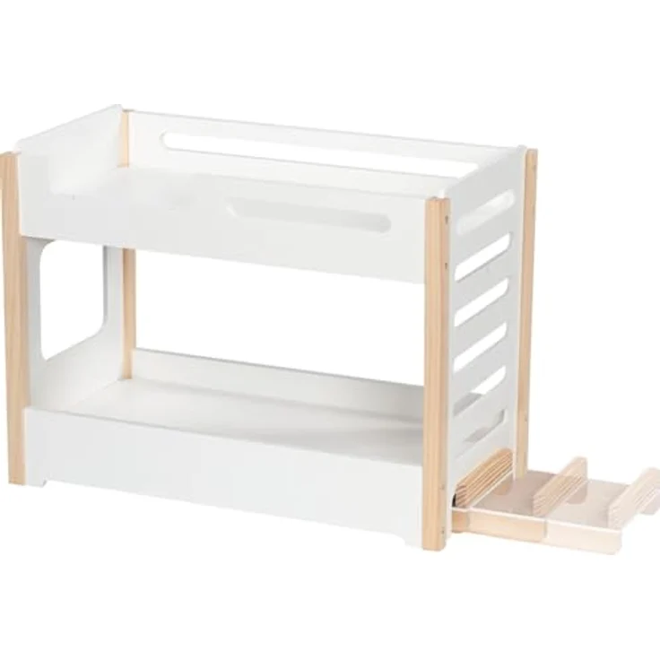 goki 51451 Puppen-Etagenbett mit Rutsche, stabiles Holzbett für zwei Puppen bis 45 cm, etwa 52 × 28 × 39 cm – Bild 2