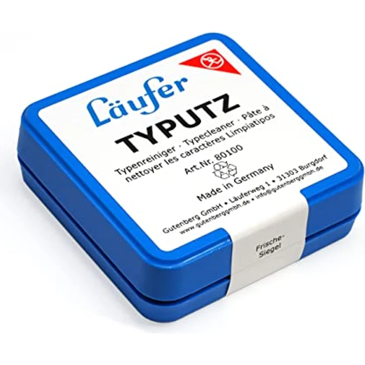 Läufer Typenreiniger Stempel, besonders hohe Schmutzaufnahme, Naturkautschuk, wiederverschließbare Aufbewahrungsbox – Bild 3
