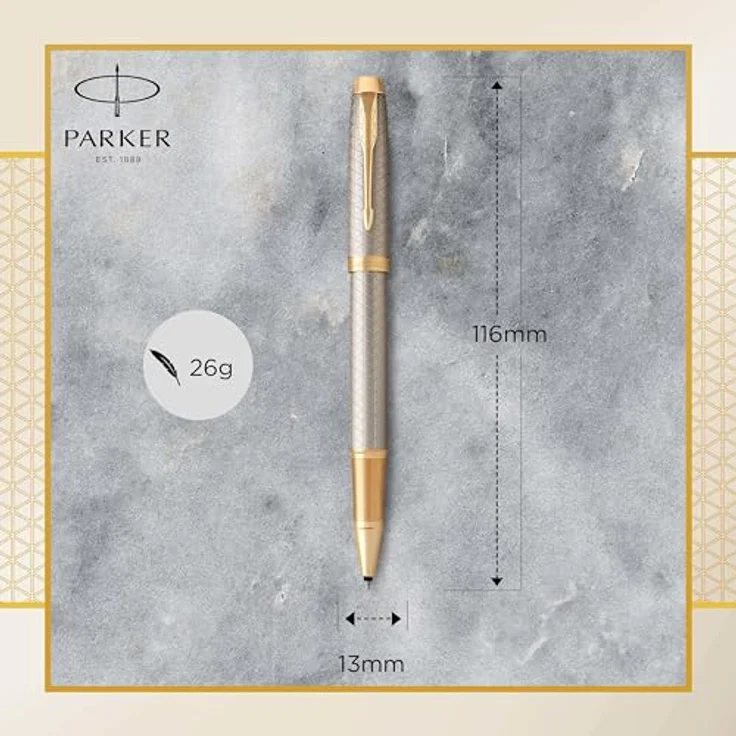 Parker Pen IM Premium Silver G.C., Schreibstift mit stabiler Edelstahlfeder, Silber – Bild 3
