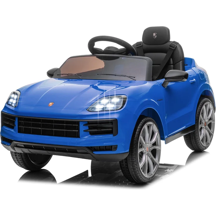 FCH Porsche Cayenne Kinder Elektroauto 12V mit 2,4G-Fernbedienung, MP3, LED-Lichtern und Sicherheitsgurt, blau