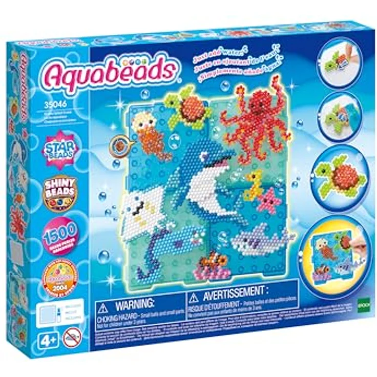 Aquabeads Ozean Bastelset, 1.500 bunte Perlen für kreative Unterwasser-Motive, kinderfreundlich ohne Bügeln oder Kleber – Bild 2
