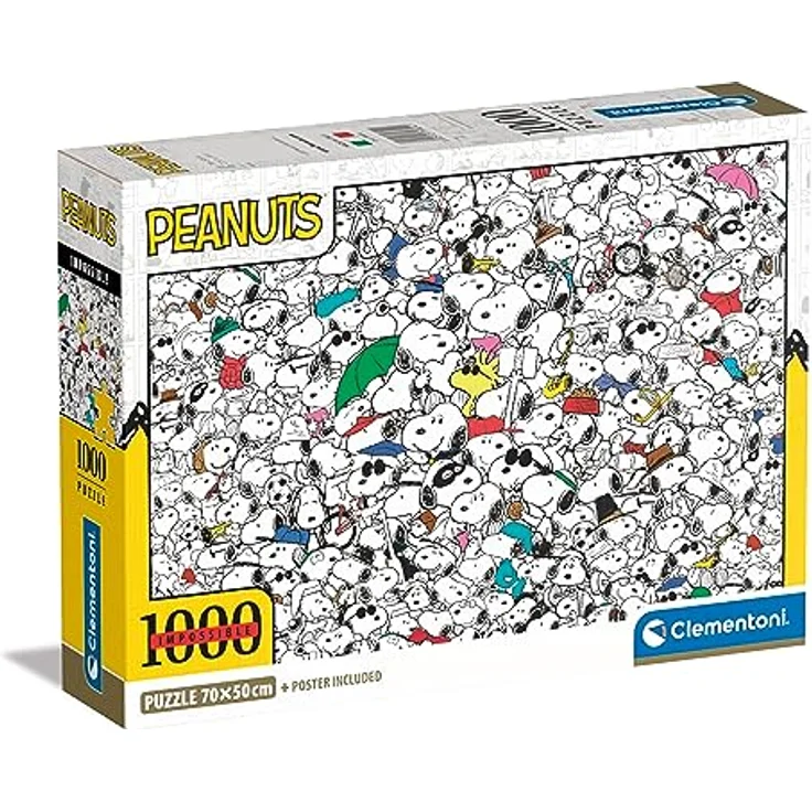 Clementoni 39804 Impossible Puzzle Peanuts, 1000 Teile Puzzle für Erwachsenen und Kinder ab 14 Jahren, umweltfreundlich, made in Italy – Bild 1