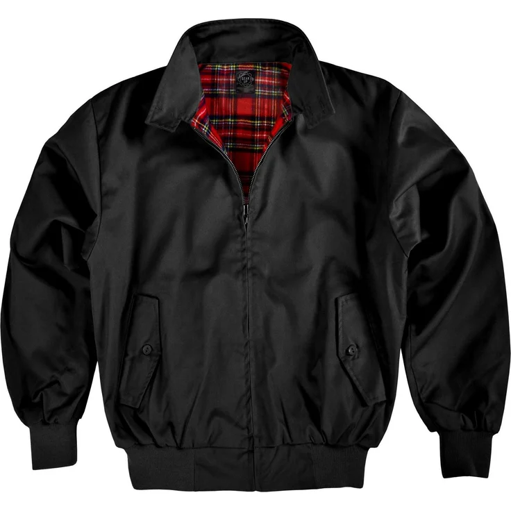 normani Blouson Herren Harrington Jacke Retro Blouson English Style mit kariertem Innenfutter Karofutter, rot