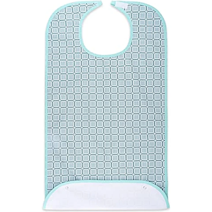 Sensalou Lätzchen für Erwachsene, wasserdichtes Essschutz-Lätzchen in hellblau, 90x45 cm, waschbar – Bild 3