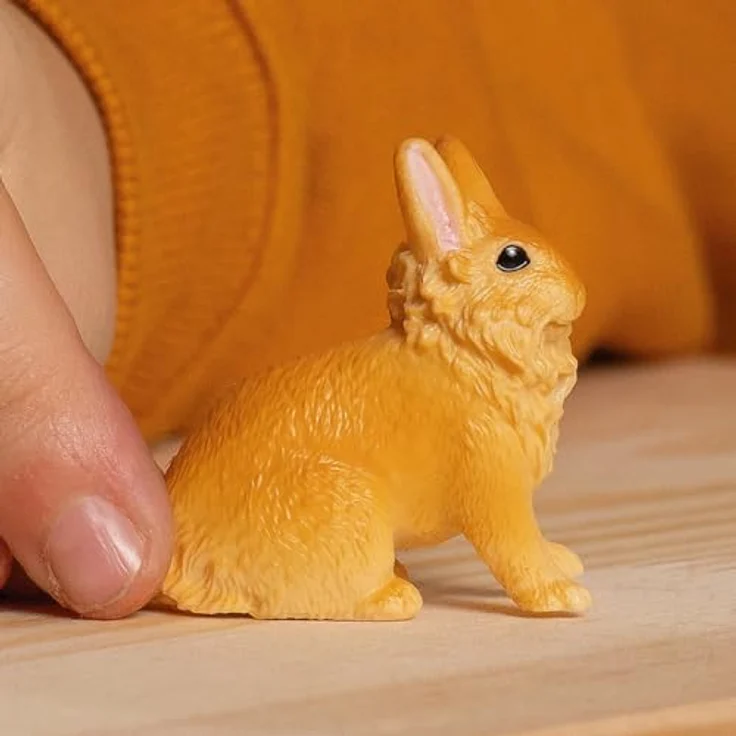 Schleich Löwenkopfkaninchen, Zwergkaninchen mit charakteristischer Mähne, ca. 4,2 x 2,2 x 4,5 cm, Farm World (13974) – Bild 2