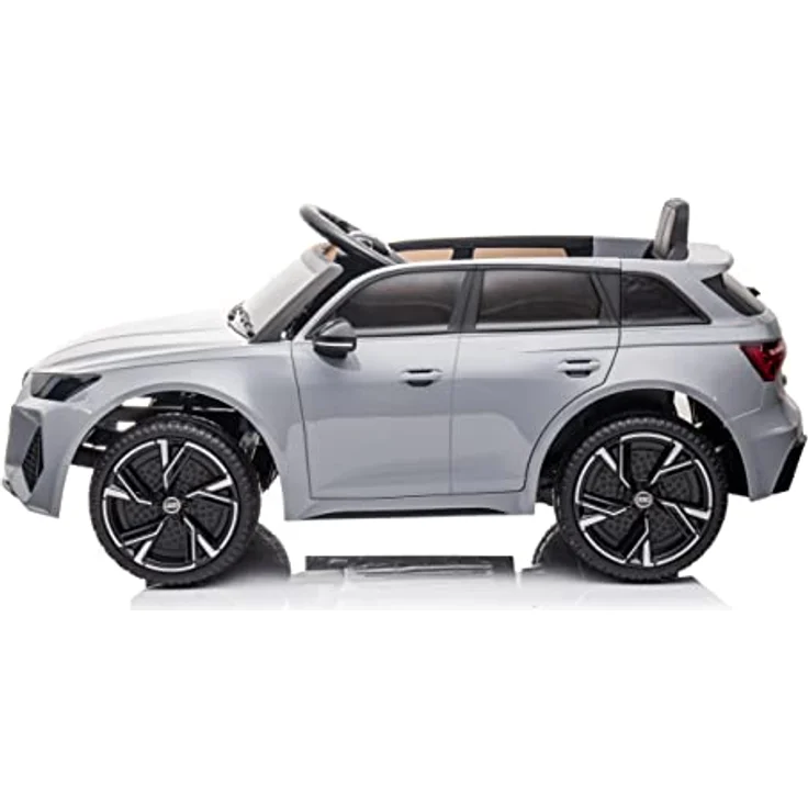 FINOOS Kinder Elektroauto AUDI RS6, 2x 12V Motoren, Fernbedienung, USB, SD, Aux, Mp3, Grau – Bild 5
