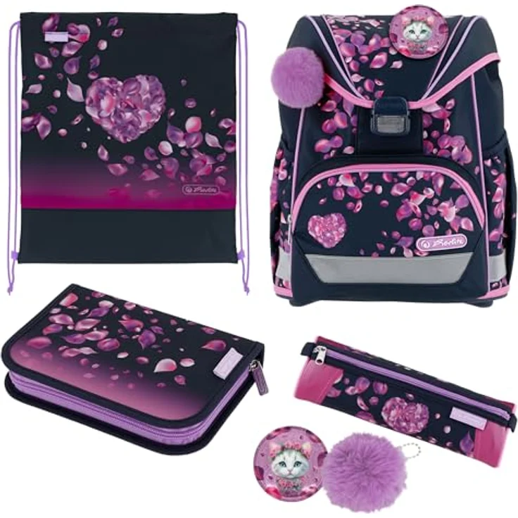 Herlitz Blossom Dance, Schulranzen Set 6-teilig, ergonomisch, ultraleicht, 16 L, für 1. Klasse, Jungen und Mädchen – Bild 1