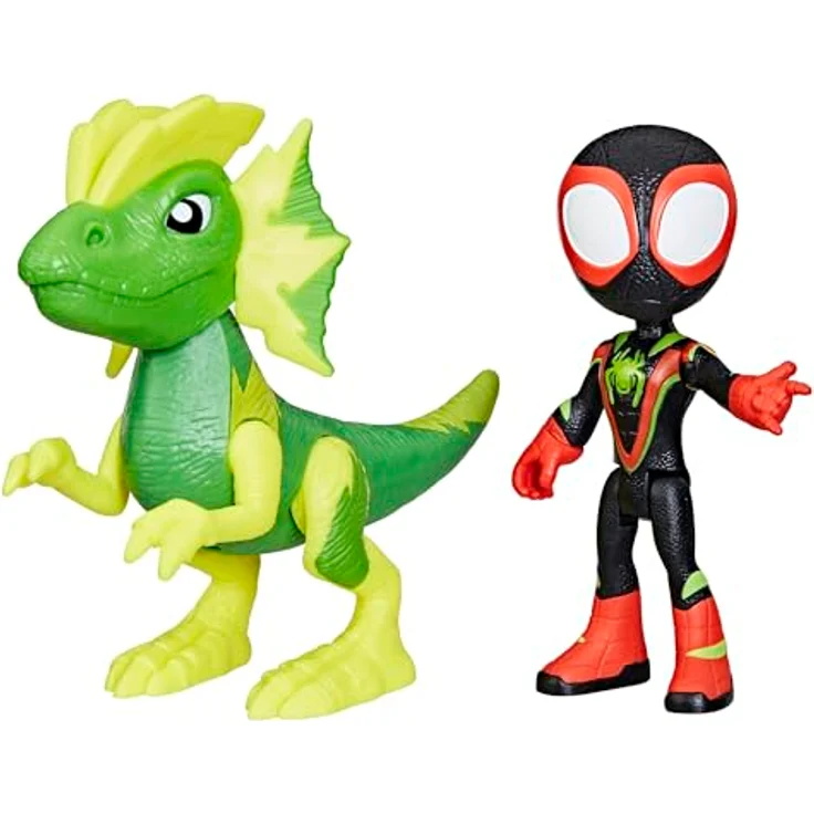 Spidey and his Amazing Friends Marvel Spidey und Seine Super-Freunde Dino-Webs, Action-Figuren Set mit Miles „Spin“ Morales (10 cm) und beweglichem Marvels Electrosaurus Dino – Bild 1