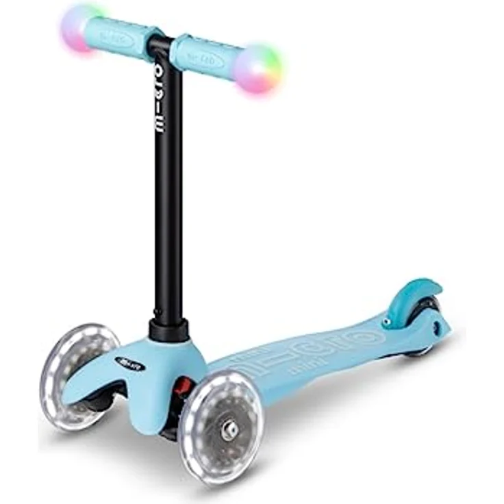 Micro Mobility Micro Mini2Grow Deluxe Magic LED Scooter aus Glasfaserverstärktem Kunststoff in Hellblau, MMD358 – Bild 3