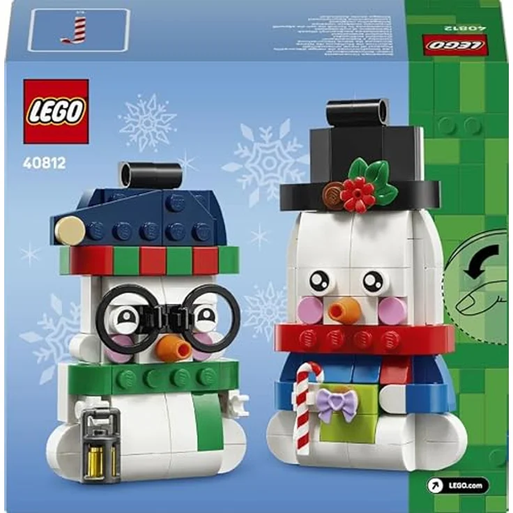 LEGO Icons 40812 Deko-Schneemänner, Bauset mit 2 baubaren Figuren, Aufhängeringen und festlichen Accessoires, 168 Teile, für Kinder ab 6 Jahren – Bild 9
