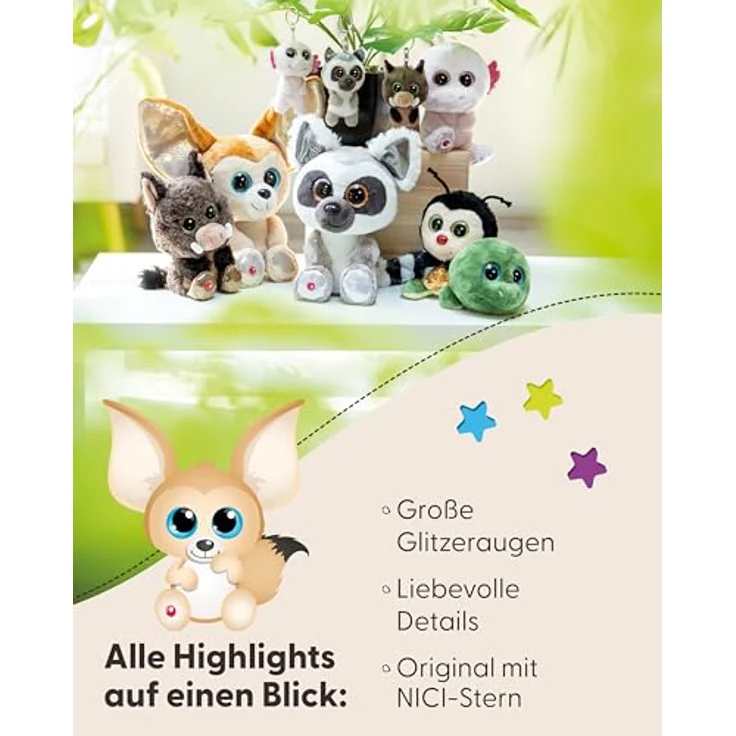 NICI GLUBSCHIS Wüstenfuchs Fenfen, Kuscheltier 25cm aus braunem Plüsch, niedlich zum Kuscheln und Spielen, ideale Geschenkidee - 61781 – Bild 4