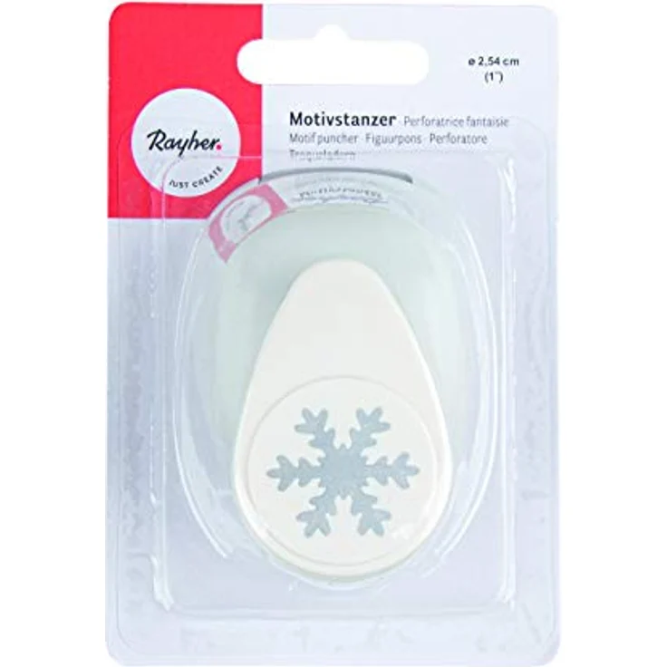 Rayher Hobby 69011000 Motivstanzer Schneeflocke, ø 2,54 cm- 1 Zoll, mit Auffangbehälter und Sicherheitsabdeckung, geeignet für Papier/Karton bis zu 200g/m² – Bild 2