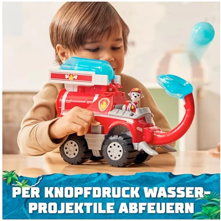 Spin Master Paw Patrol Jungle Pups Marshall, Feuerwehrauto im Elefanten-Design mit Wassergeschossen und beweglichem Rüssel – Bild 7