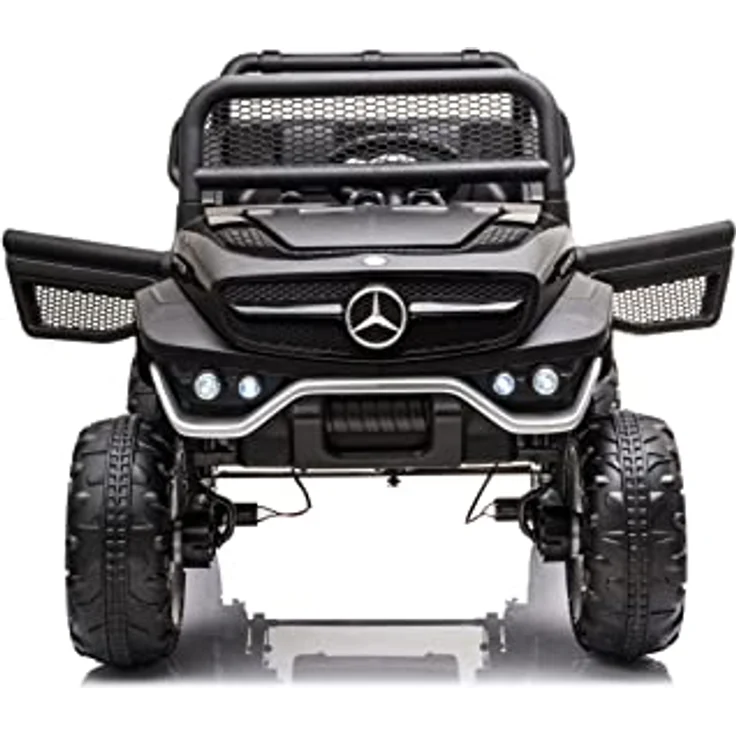 FINOOS Kinder elektroauto Mercedes Unimog 12V Elektroauto für Kinder mit 2,4 Ghz Fernbedienung, LED Beleuchtung und 4x4 Allrad, 1-5 Jahre (Schwarz) – Bild 4