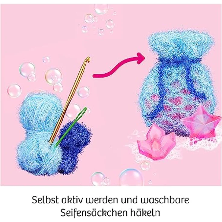 Kosmos 671600 Dusch-Accessoires, Experimentierkasten für Kinder ab 8 Jahren, Mini-Seifen mit Farbverlauf und Schwämme aus Dusch-Wolle, Amazon Exklusiv – Bild 3