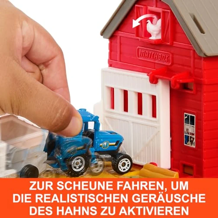 Matchbox Action Drivers Farm Harvest Playset, realistisch mit Traktor im Maßstab 1:64 und abnehmbaren Tierfiguren – Bild 5
