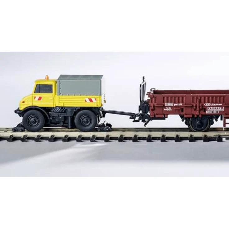 Carson 500504146 1:87 MB Unimog U406 Zweiwegefahrzeug 100% RTR - RC Auto, H0 Auto, Diorama Fahrzeug, 60 Minuten Fahrzeit, 45 Minuten Ladezeit, 2,4GHz Fernsteueranlage, Made in Germany – Bild 3