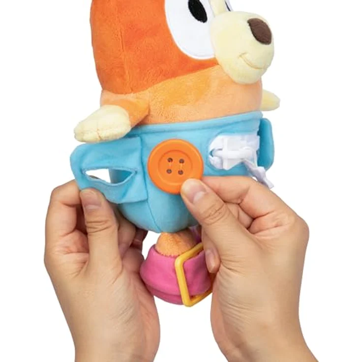 Moose Spectron Bluey Baby-Bingo-Kleid und Plüschtier, 25 cm groß mit Windel, Reißverschluss, Schnalle und Schuhschnürsenkeln – Bild 4