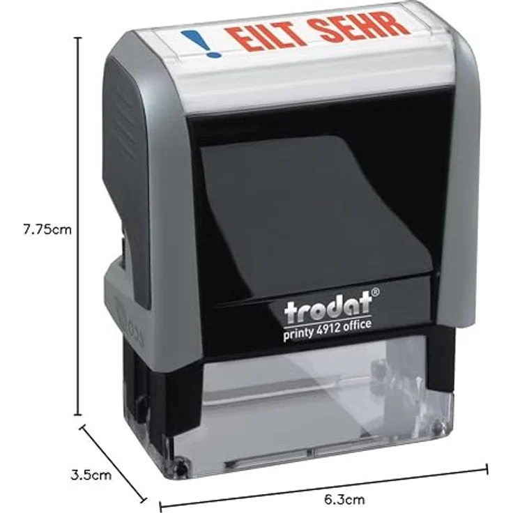 TRODAT Stempel Textstempel selbstfärbend "Für Ihre Akten" blau-rot, mit 2-Farben-Aufdruck und modernem Design – Bild 10