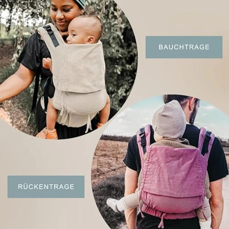 Hoppediz Babytrage Hop-Tye Advanced, Halfbuckle mit Tuchträger, geeignet ab Geburt (2,5 - 20 kg), sicher nach ASTM-Normen – Bild 4