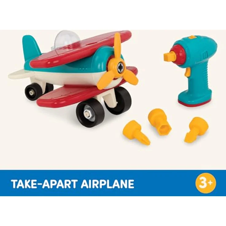 Battat – Konstruktionsspielzeug ab 3 Jahren Montage Flugzeug zum Selbstbauen mit funktionsfähigem Akkuschrauber - Pädagogisches Spielzeug für Kinder (25 Teile) – Bild 7