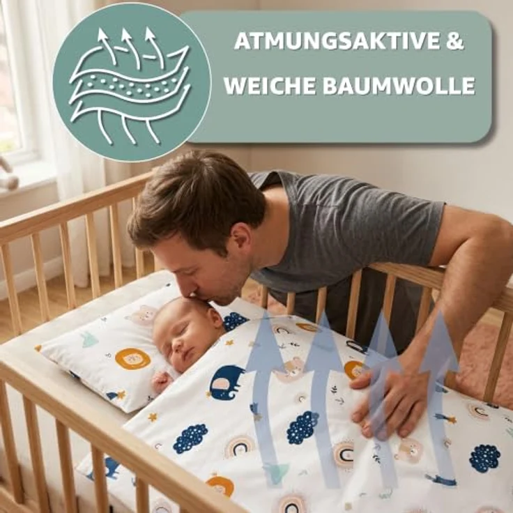 Totsy Baby Kinderbettwäsche Set 90x120 cm, Oeko-Tex Bettbezug und Kissenbezug 40x60 cm, Wendbar, für Jungen und Mädchen – Bild 5