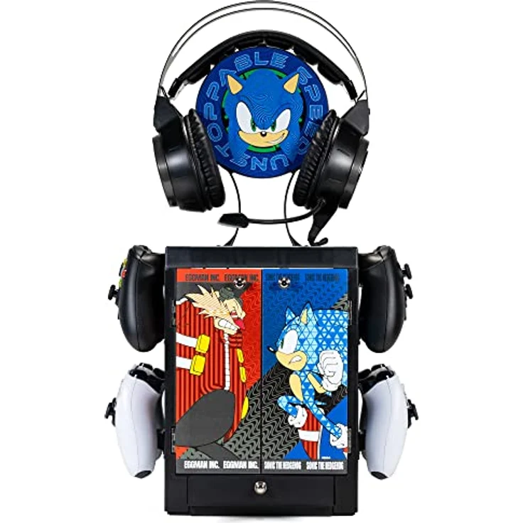 Numskull Gaming Locker SEGA - Sonic, Gamingzubehör mit Platz für 10 Spiele und Kopfhörerhalter – Bild 1