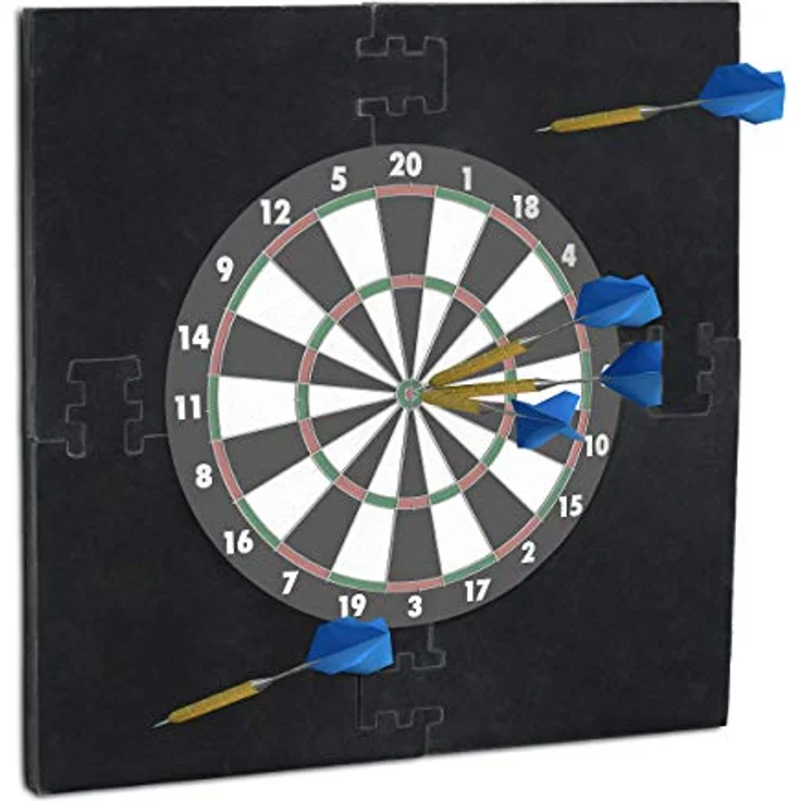 Relaxdays Schutzring für Dartscheiben, quadratisches Auffangfeld mit 3 cm dickem Wandschutz, 45 cm Durchmesser, 4 Teile – Bild 1