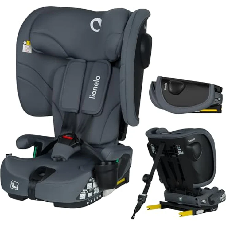 lionelo Autokindersitz NELLY I-SIZE, klappbar mit verstellbarer Kopfstütze, 4 Neigungspositionen, Reduziereinsatz, für Kinder von 76 bis 150 cm – Bild 1
