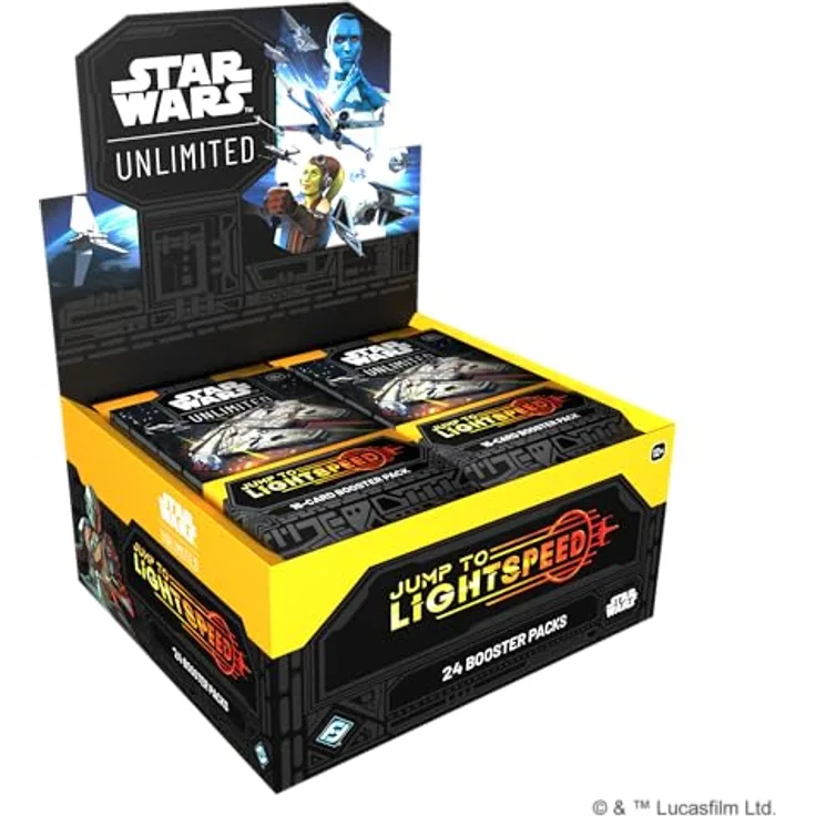 Fantasy Flight Games Star Wars: Unlimited TCG Jump to Lightspeed Booster Display, 24 Booster Packs mit 16 Karten pro Pack, inklusive seltener und legendärer Karten, für 2+ Spieler, 12+, Englisch
