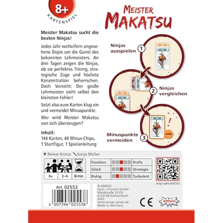 AMIGO Meister Makatsu, Brettspiel mit Ninja-Thema und kreativen Illustrationen, ab 8 Jahre – Bild 3