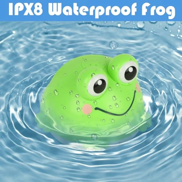 Withosent Frosch Spray Badewannenspielzeug, Automatisches Wasserspielzeug mit LED-Lichtern, Sicheres und Wiederaufladbares Badespielzeug für Babys ab 1 Jahr – Bild 4