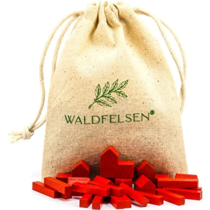 Waldfelsen® Holzfiguren: 4 Städte, 5 Siedlungen und 15 Straßen für Die Siedler, rot – Bild 3