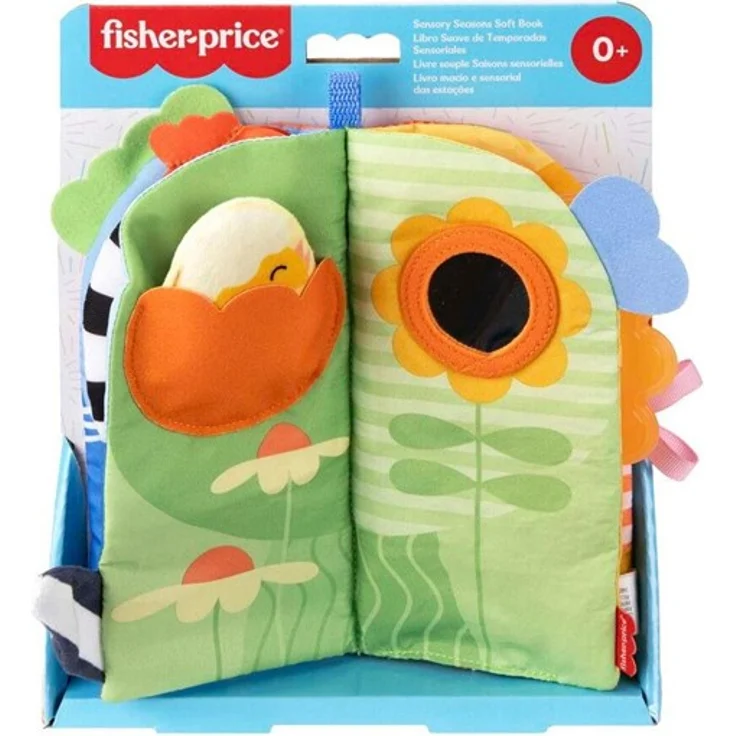 Fisher Price Balanced Beginnings Jahreszeiten-Stoffbuch, sensorisches Babybuch mit saisoninspirierten Designs, geeignet ab 0 Monaten – Bild 7