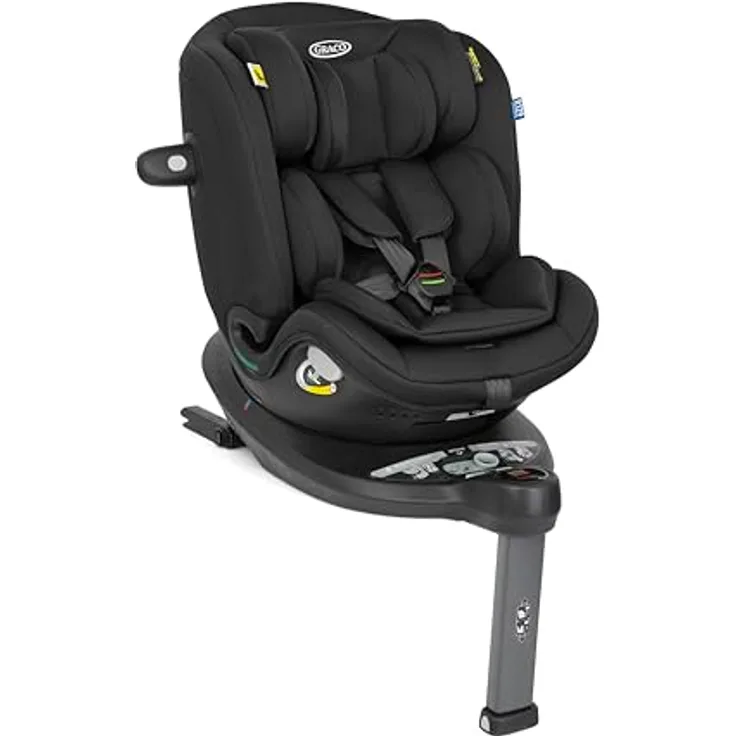 Graco Turn2Me Grow i-Size R129, drehbarer 3-in-1 Kindersitz für Rückwärts- und Vorwärtsnutzung, ISOFIX, ab Geburt bis 7 Jahre