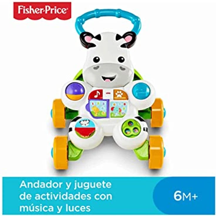 Fisher-Price Lern mit mir - Zebra Lauflernwagen, musikalisches Aktivitäts- und Gehspielzeug mit Lerninhalten, ab 6 Monaten, spanische Version, DLD87 – Bild 4