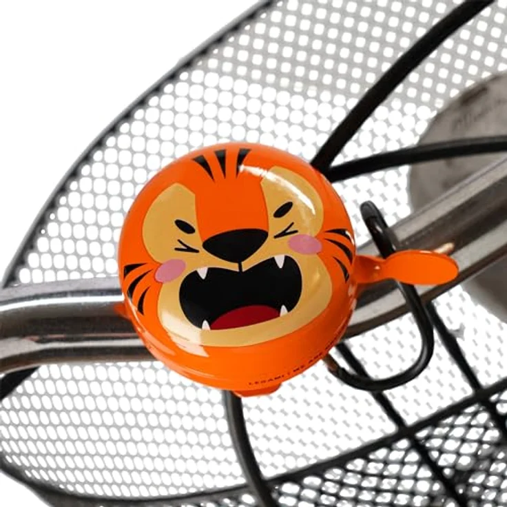 Legami Fahrradklingel - Bike Bell, Fahrradhupe für Kinder, strapazierfähig, Tiger-Motiv, Orange – Bild 2