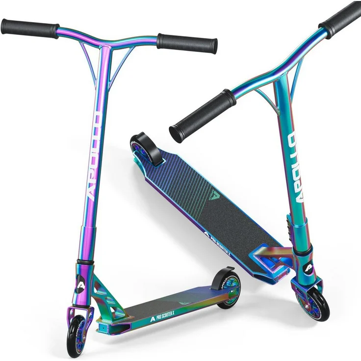 Apollo Stuntscooter Stunt Scooter Genesis X Pro - High End Stuntscooter, Profi Trick Roller mit 120mm Alu Core Wheels Kickscooter - Schwarz – Bild 1