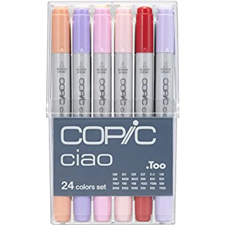 COPIC Ciao Marker 24er Set, alkoholbasierte Allround Layoutmarker, im praktischen Acryl-Display zur Aufbewahrung und einfachen Entnahme – Bild 1